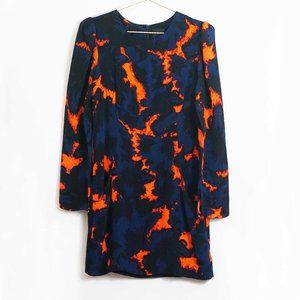 Dolce Vita 100% Silk Printed Long Sleeve Dress S